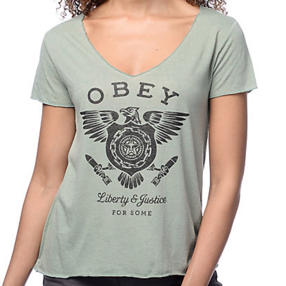 Obey Tops - NWT obey eagle liberty top tee shirt